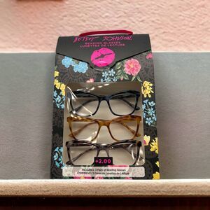 Betsey Johnson Reading Glasses +2.00 Pack of 3
